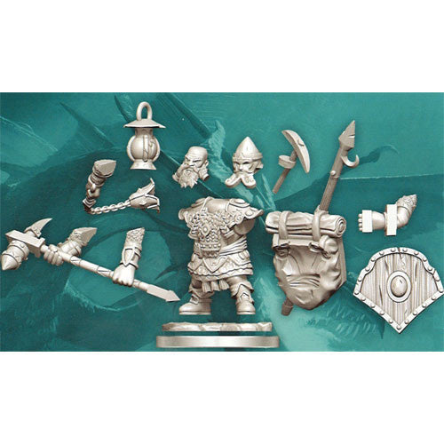 D&D Frameworks Wave 1: Dwarf Fighter Male - Miniature PunkOuter Games