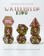 Watermelon Rind Resin Dice Set