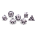 White Howlite - 7 Piece RPG Set Gemstone Dice - Out of Play