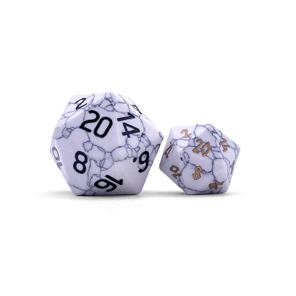 White Howlite - Boulder® 30mm Gemstone Dice - Out of Play