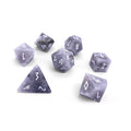 White Labradorite - 7 Piece RPG Set Gemstone Dice - Out of Play