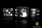 White Handprint Dice - Out of Play