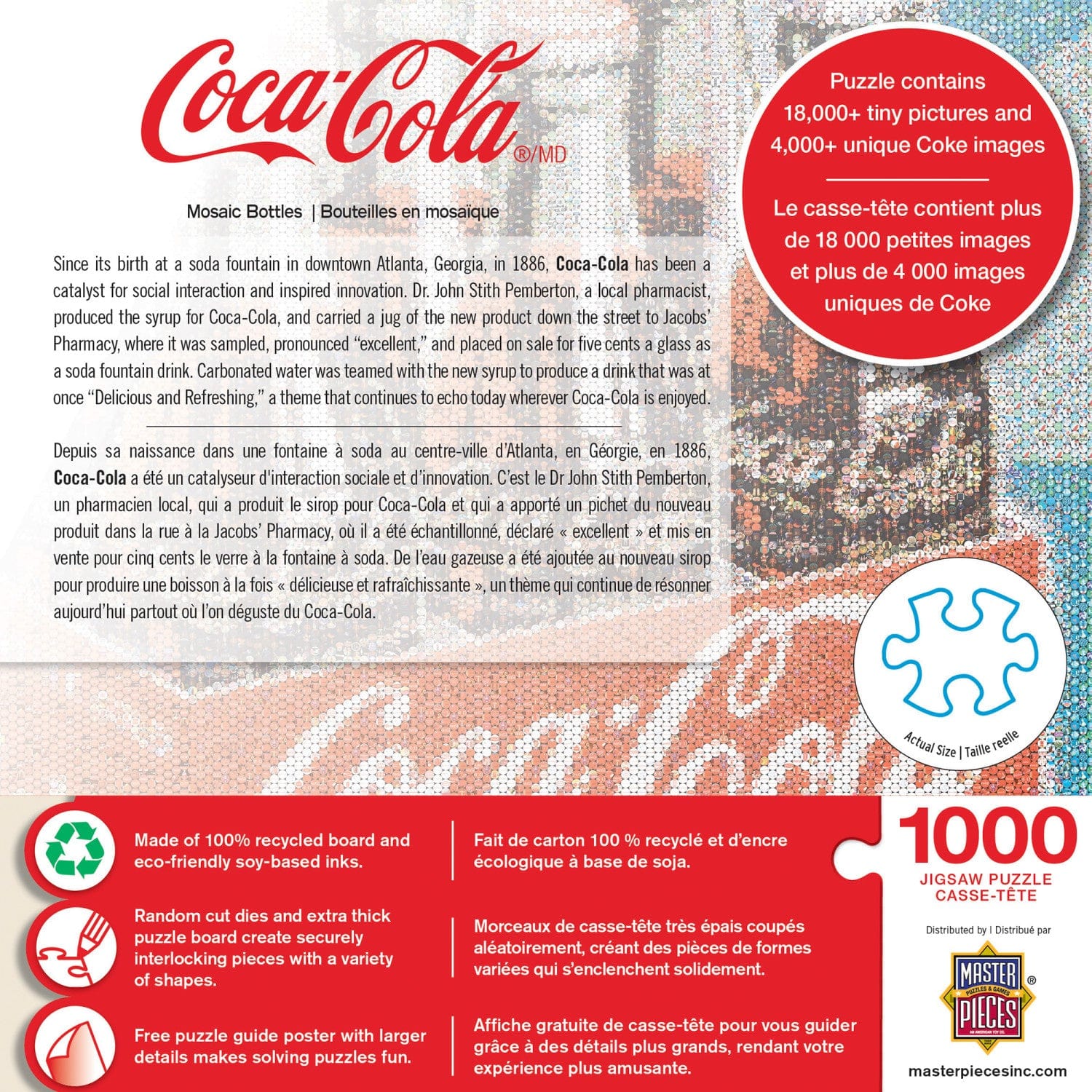 Coca-Cola - Photomosaic Bottles 1000 Piece Jigsaw Puzzle MasterPieces Puzzle Company INC