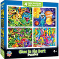 Glow in the Dark 100 Piece Jigsaw Puzzles - 4-Pack V2 - Out of Play