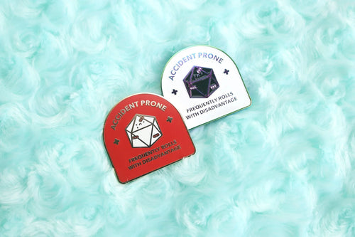 Accident Prone D20 Hard Enamel Pin - Out of Play