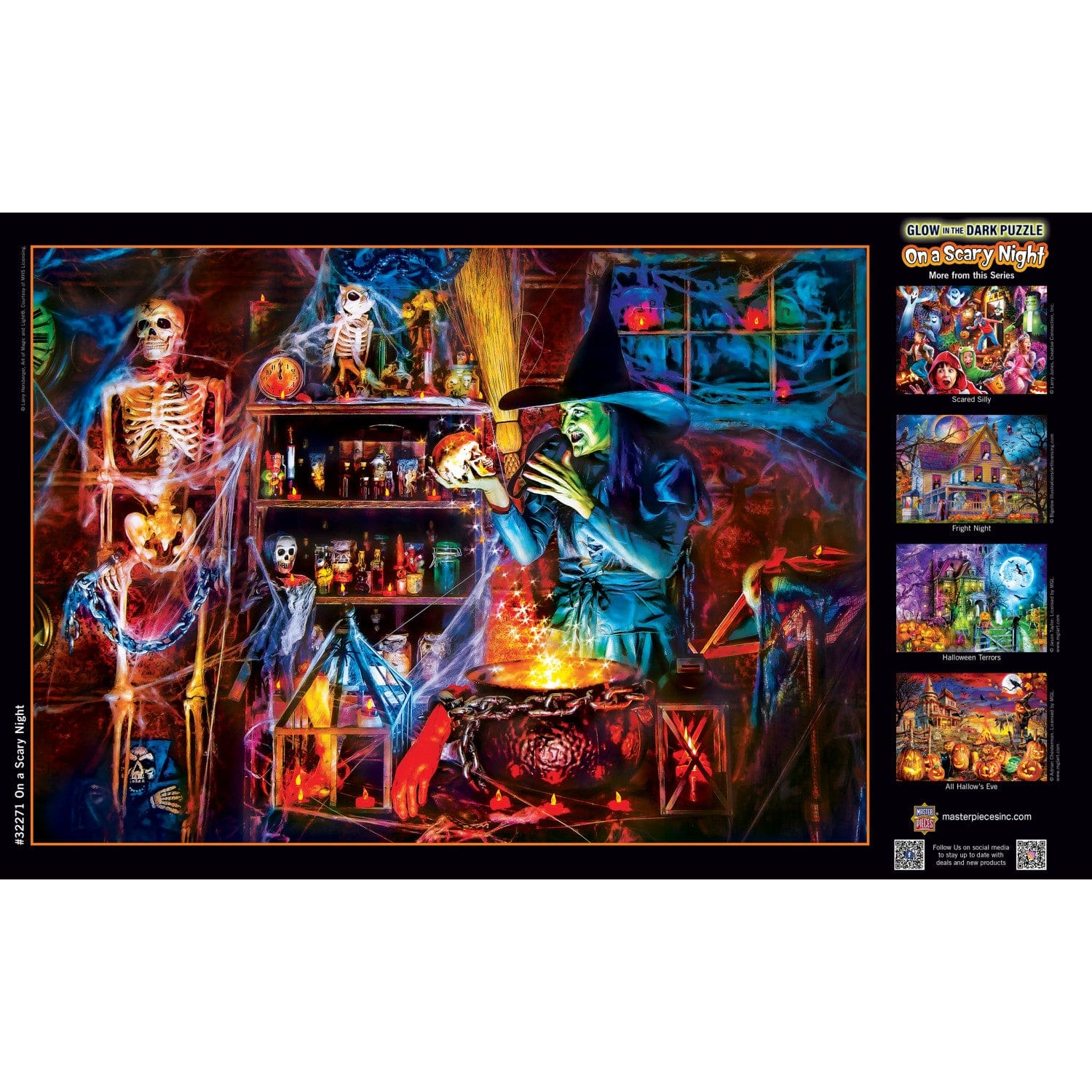 Glow in the Dark - On a Scary Night in October 500 Piece Jigsaw Puzzle - Out of Play