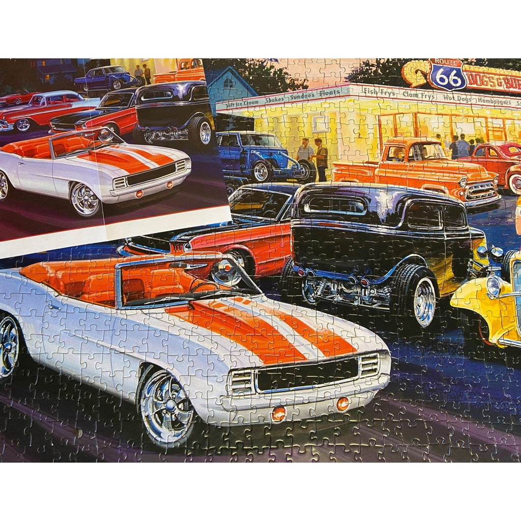 Cruisin' Route 66 - Dogs & Burgers 1000 Piece Jigsaw Puzzle - Out of Play