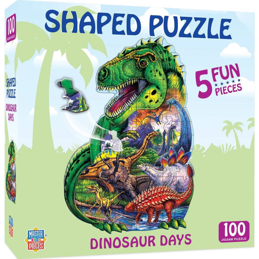 Dinosaur Days - 100 Piece Shaped Jigsaw Puzzle - Out of Play