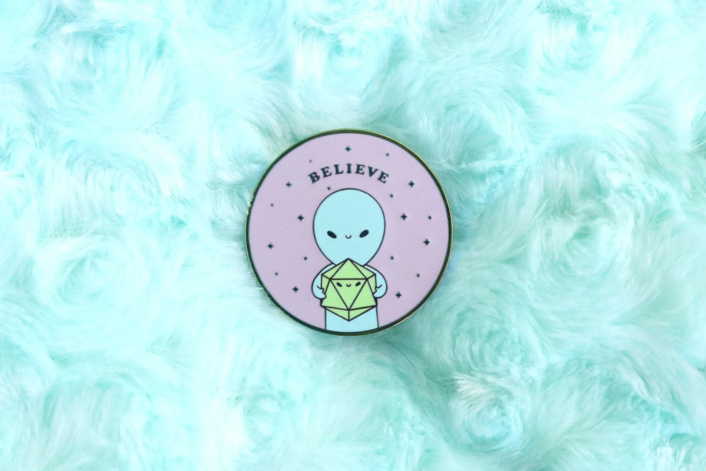 Alien and D20 Dice Buddy Soft Enamel Pin - Out of Play
