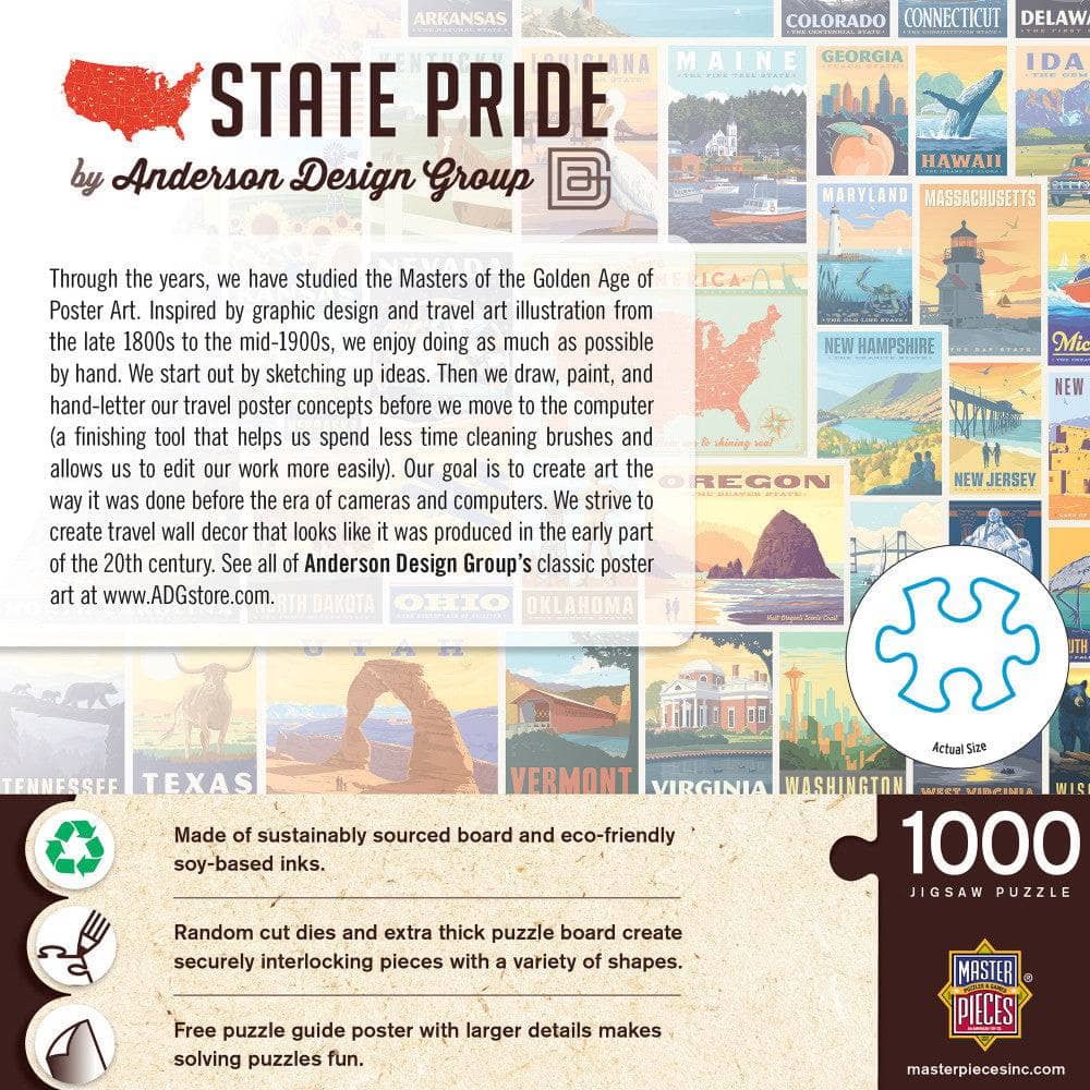 Vintage Posters - State Pride 1000 Piece Jigsaw Puzzle MasterPieces Puzzle Company INC