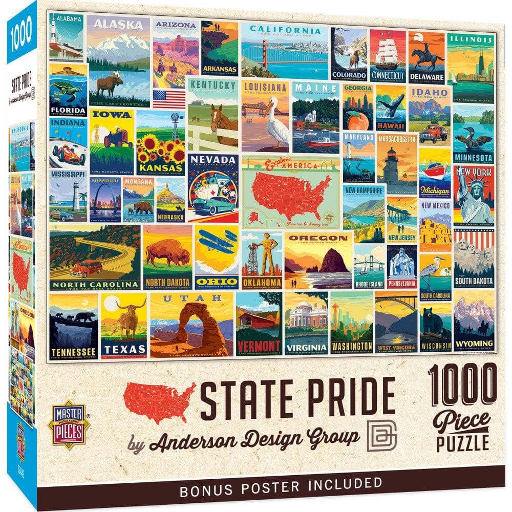 Vintage Posters - State Pride 1000 Piece Jigsaw Puzzle MasterPieces Puzzle Company INC