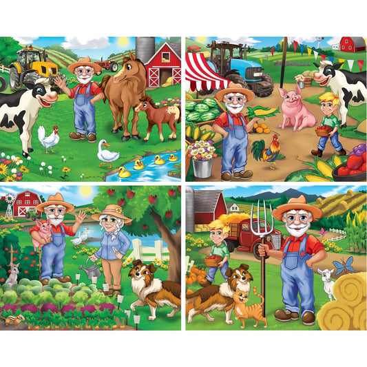 Old MacDonald's Farm 100 Piece Jigsaw Puzzles 4-Pack MasterPieces Puzzle Company INC