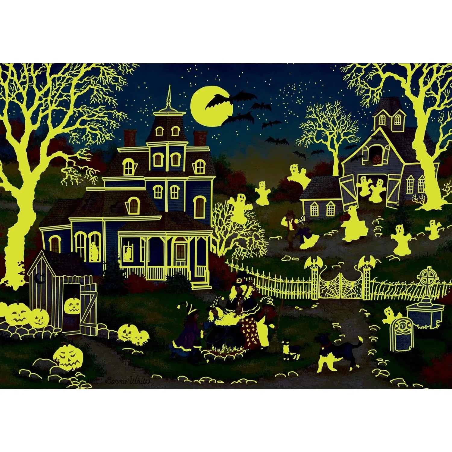 Glow in the Dark - Three Little Witches 1000 Piece Jigsaw Puzzle - Out of Play