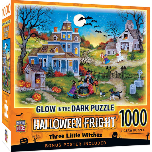 Glow in the Dark - Three Little Witches 1000 Piece Jigsaw Puzzle - Out of Play