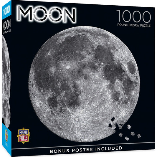 The Moon - 1000 Piece Round Jigsaw Puzzle - Out of Play