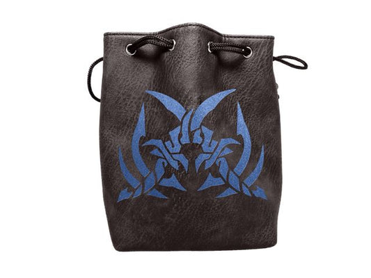 Black Leather Lite Assassin's Blades Design Self-Standing Large Dice Bag Easy Roller Dice Company