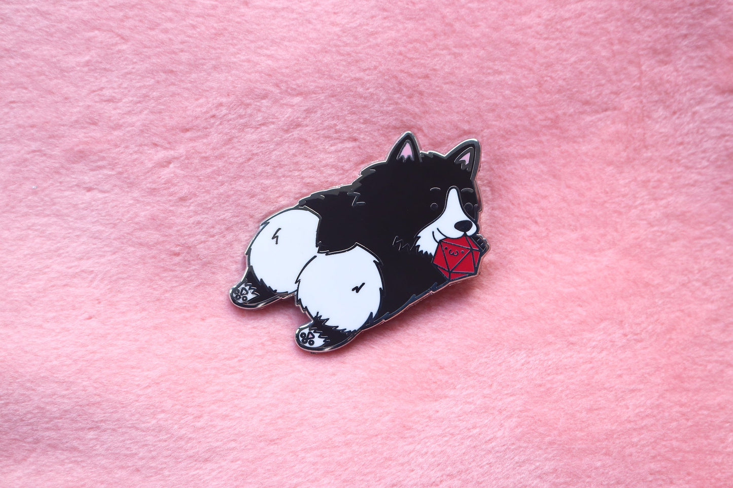 Corgi D20 Dice Buddy Enamel Pin