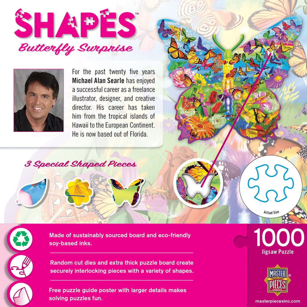 Shapes - Butterfly Surprise 1000 Piece Shaped Jigsaw Puzzle - Out of Play