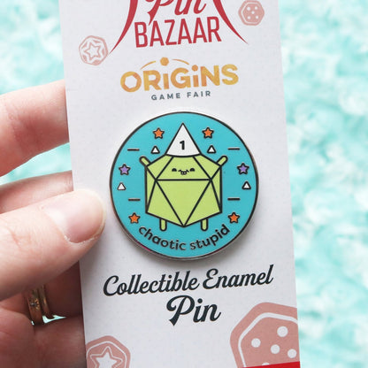 Chaotic Stupid D20 Alignment Hard Enamel Pin