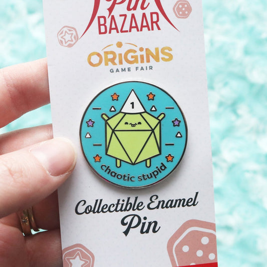 Chaotic Stupid D20 Alignment Hard Enamel Pin