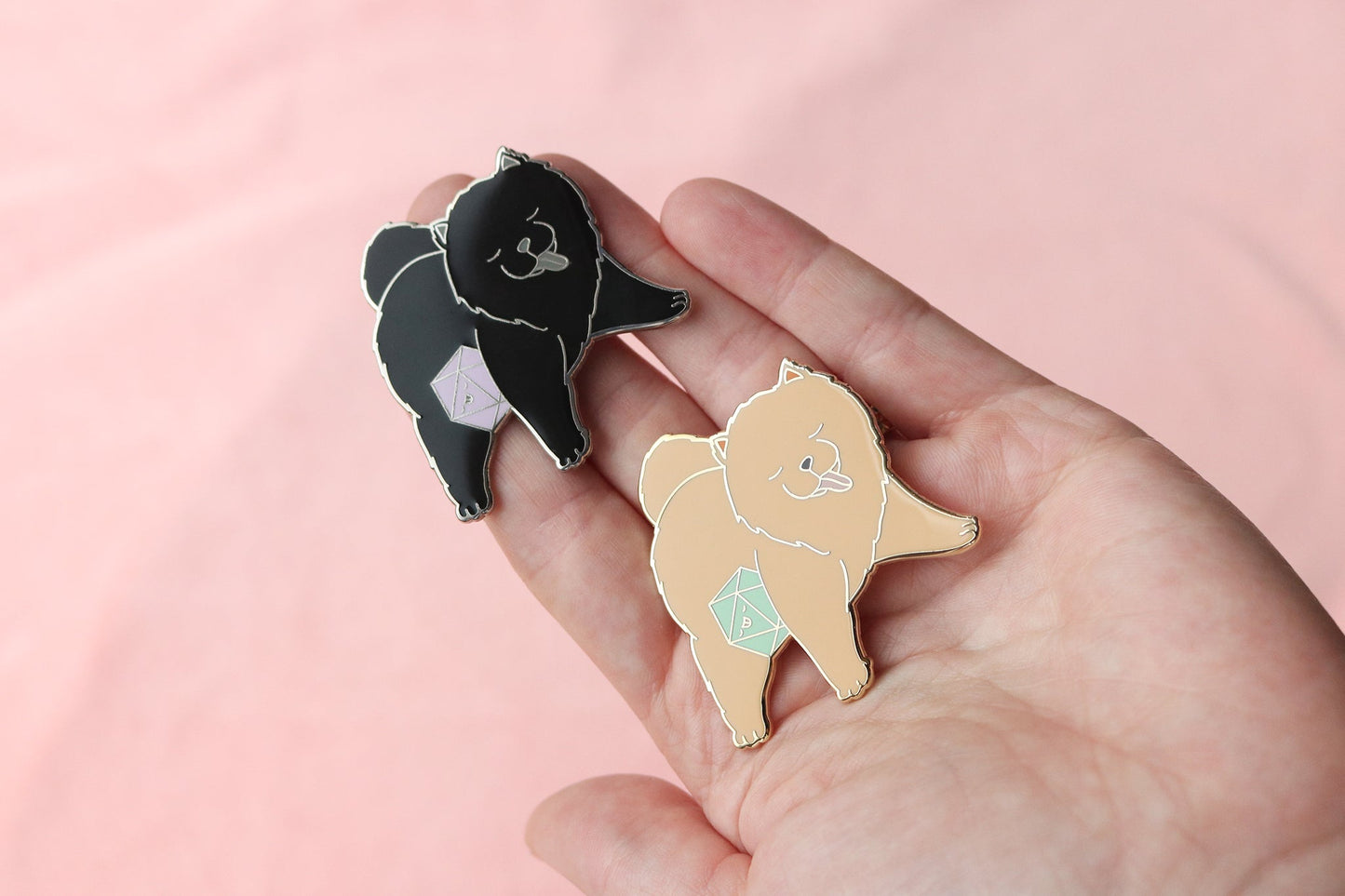 Chow Chow D20 Dice Buddy Hard Enamel Pin