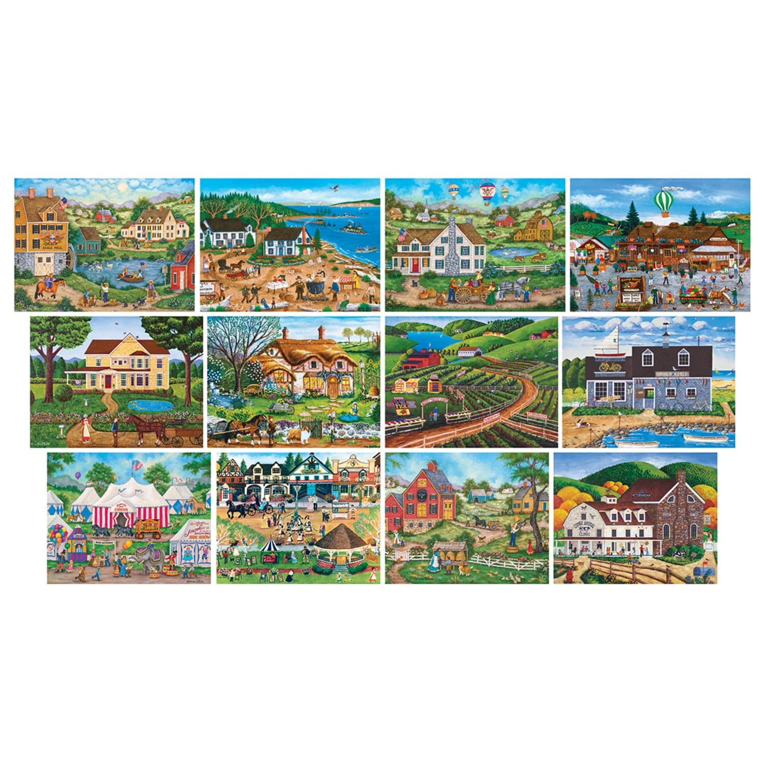 Folk Art Jigsaw Puzzle Collection - 12 Pack - Out of Play