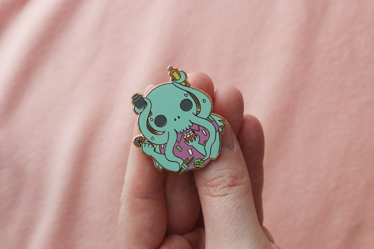 Cocktail Cthulhu Enamel Pin