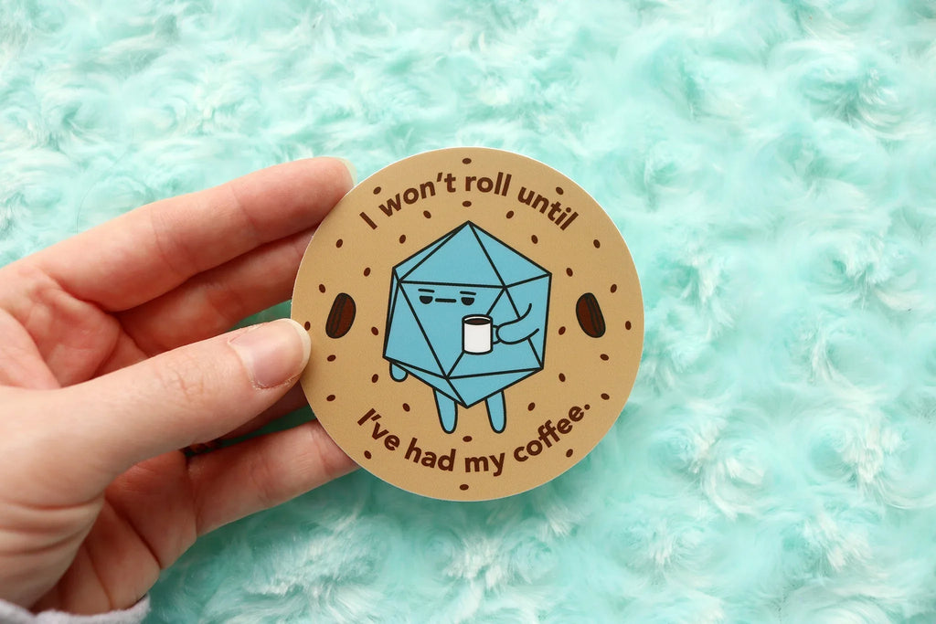 Coffee D20 Sticker and Magnet - Out of Play