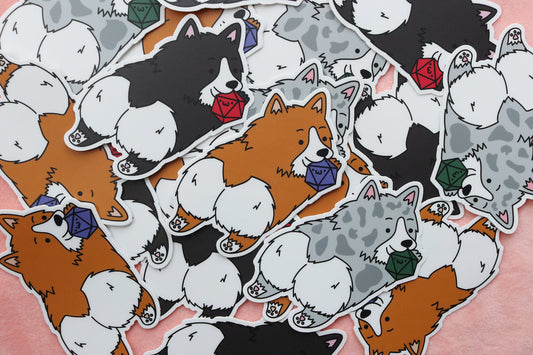 Corgi Dice Buddy Sticker