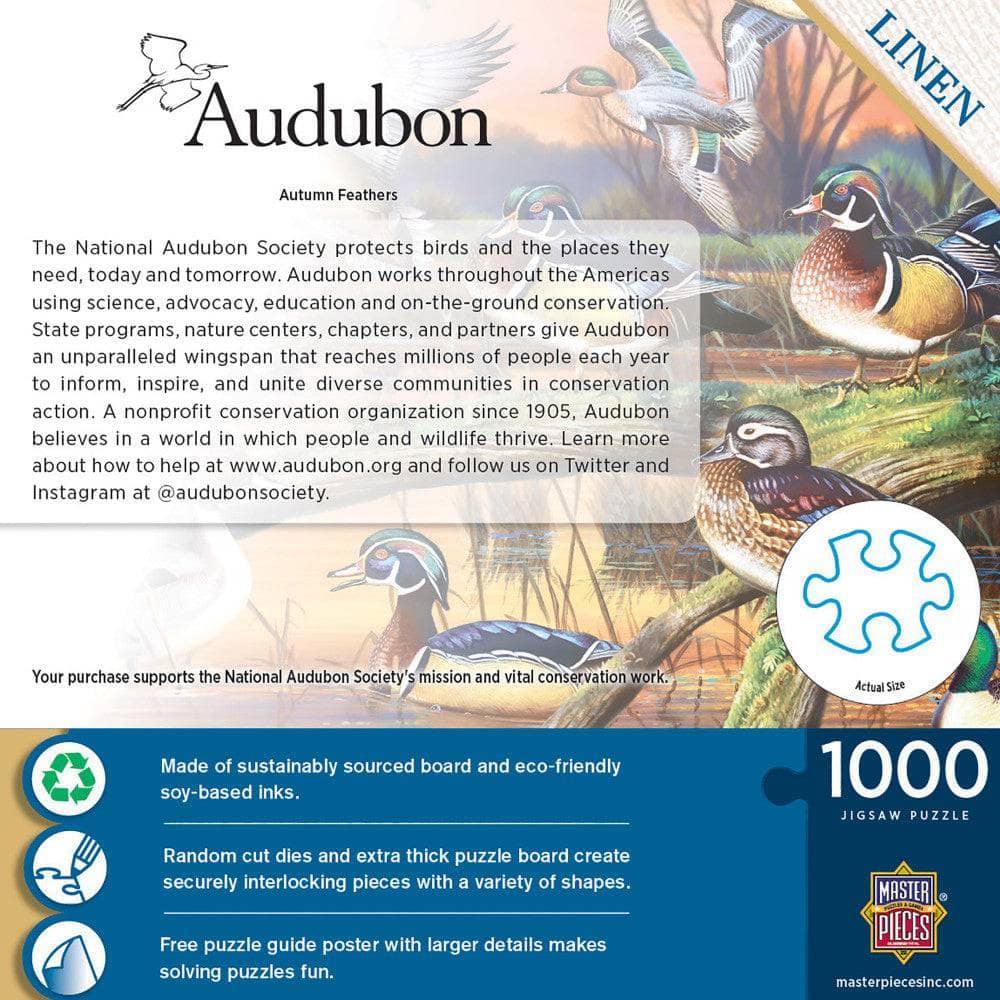 Audubon - Autumn Feathers 1000 Piece Jigsaw Puzzle - Out of Play