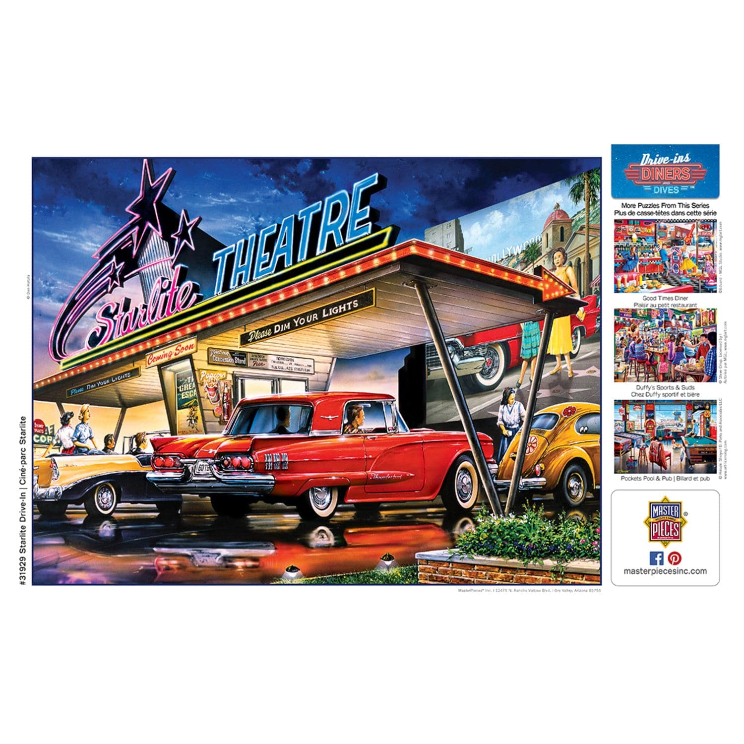 Drive-Ins, Diners & Dives - Starlite Drive-In 550 Piece Jigsaw Puzzle - Out of Play
