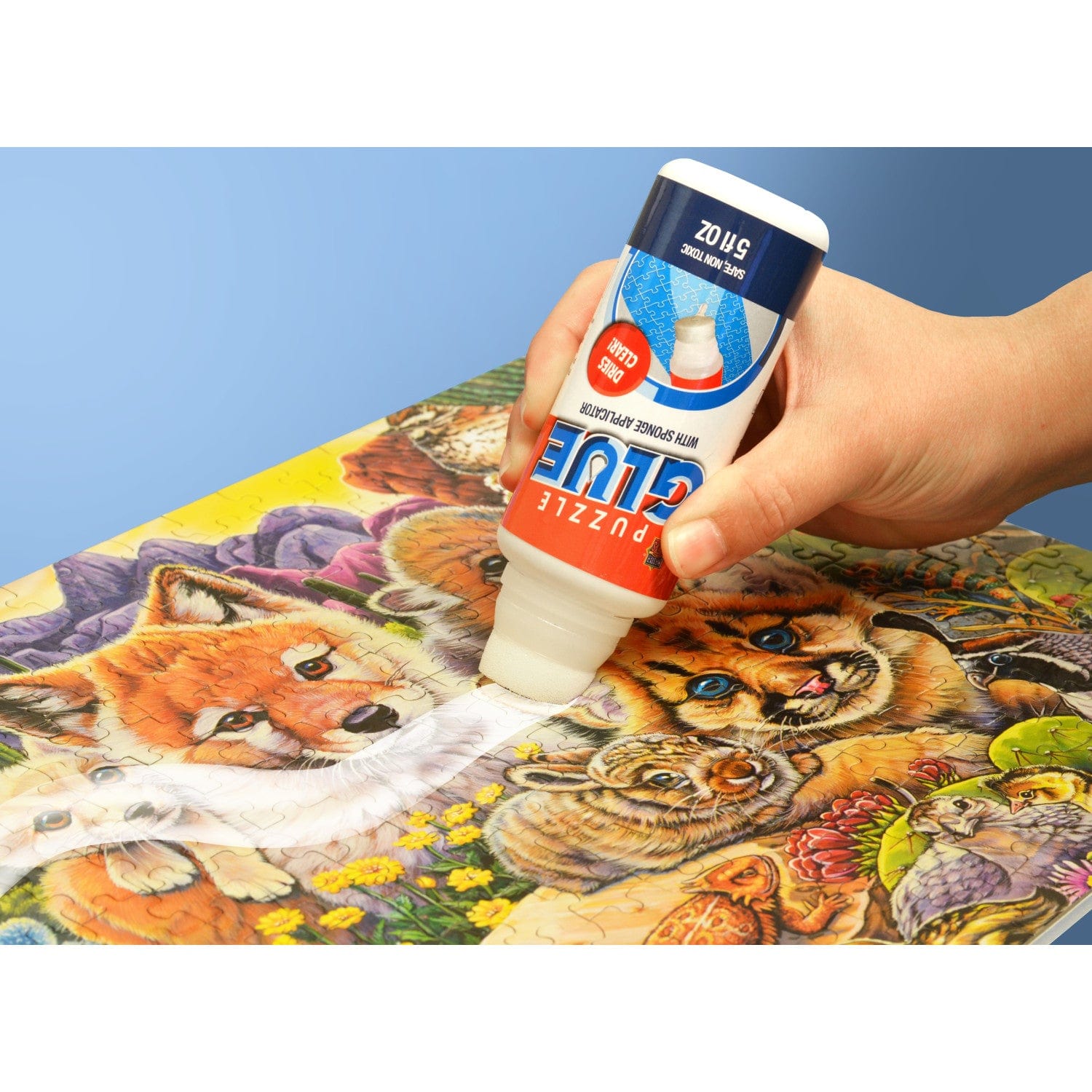 Jigsaw Puzzle Glue with Sponge Applicator - 5 oz - Out of Play