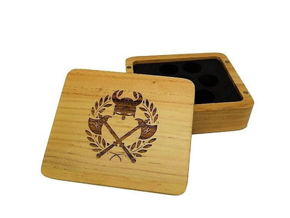 Battle Helmet Wooden Dice Case Easy Roller Dice Company