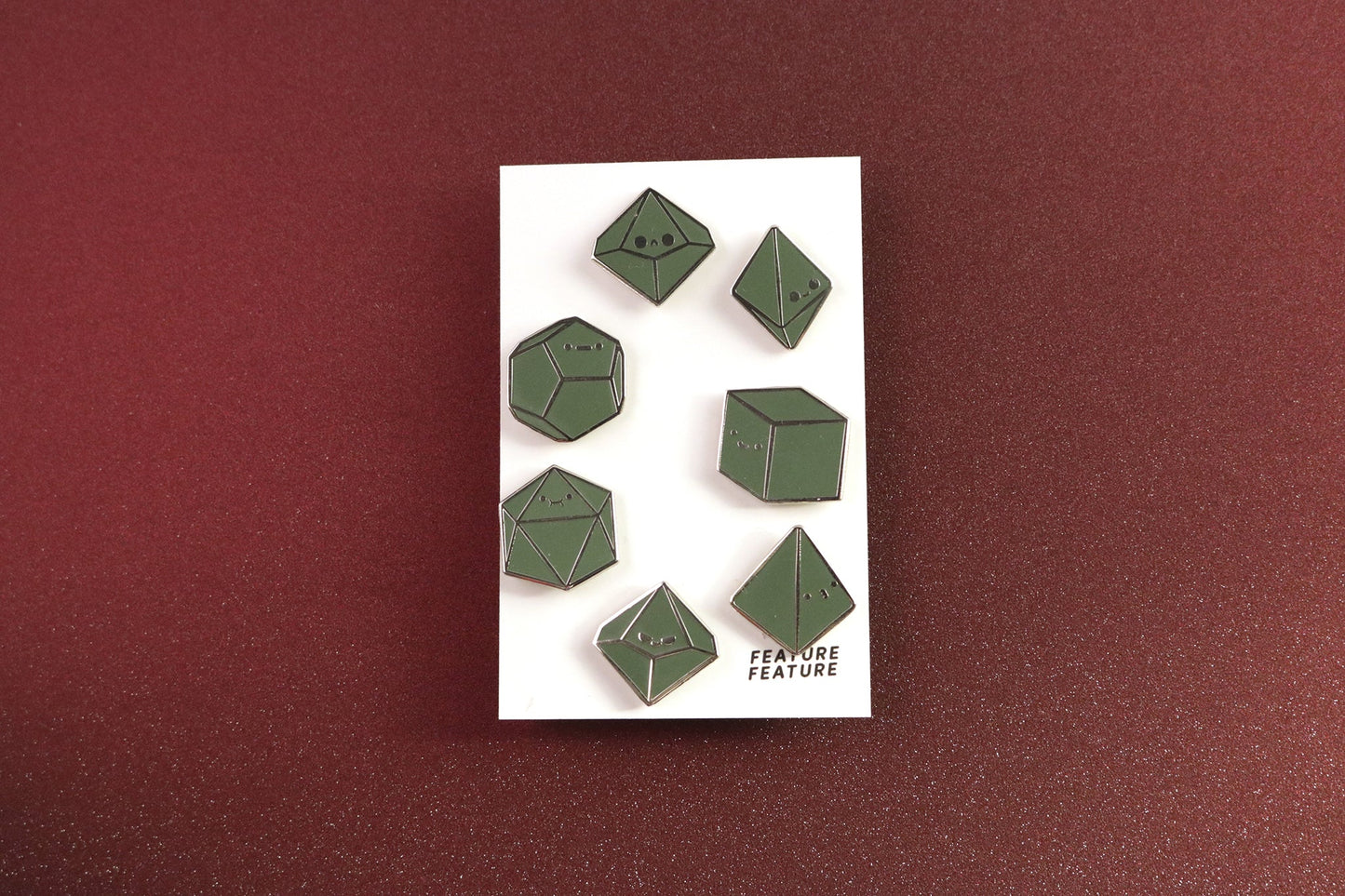 Rainbow Tiny Dice Buddies Hard Enamel Pin Set