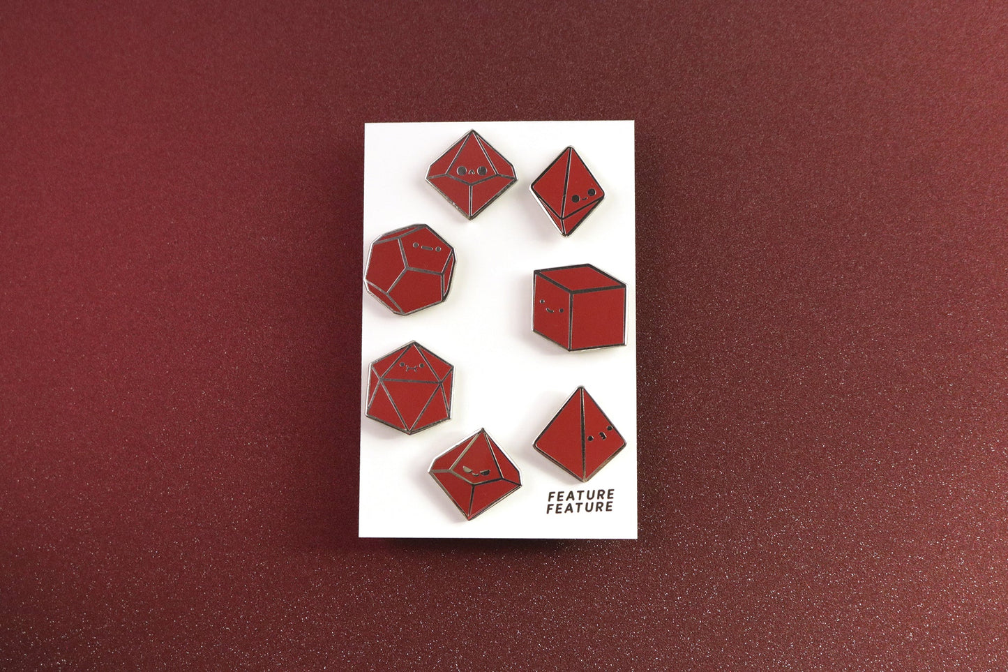 Rainbow Tiny Dice Buddies Hard Enamel Pin Set