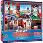 Drive-Ins, Diners & Dives - Pockets Pool & Pub 550 Piece Jigsaw Puzzle - Out of Play