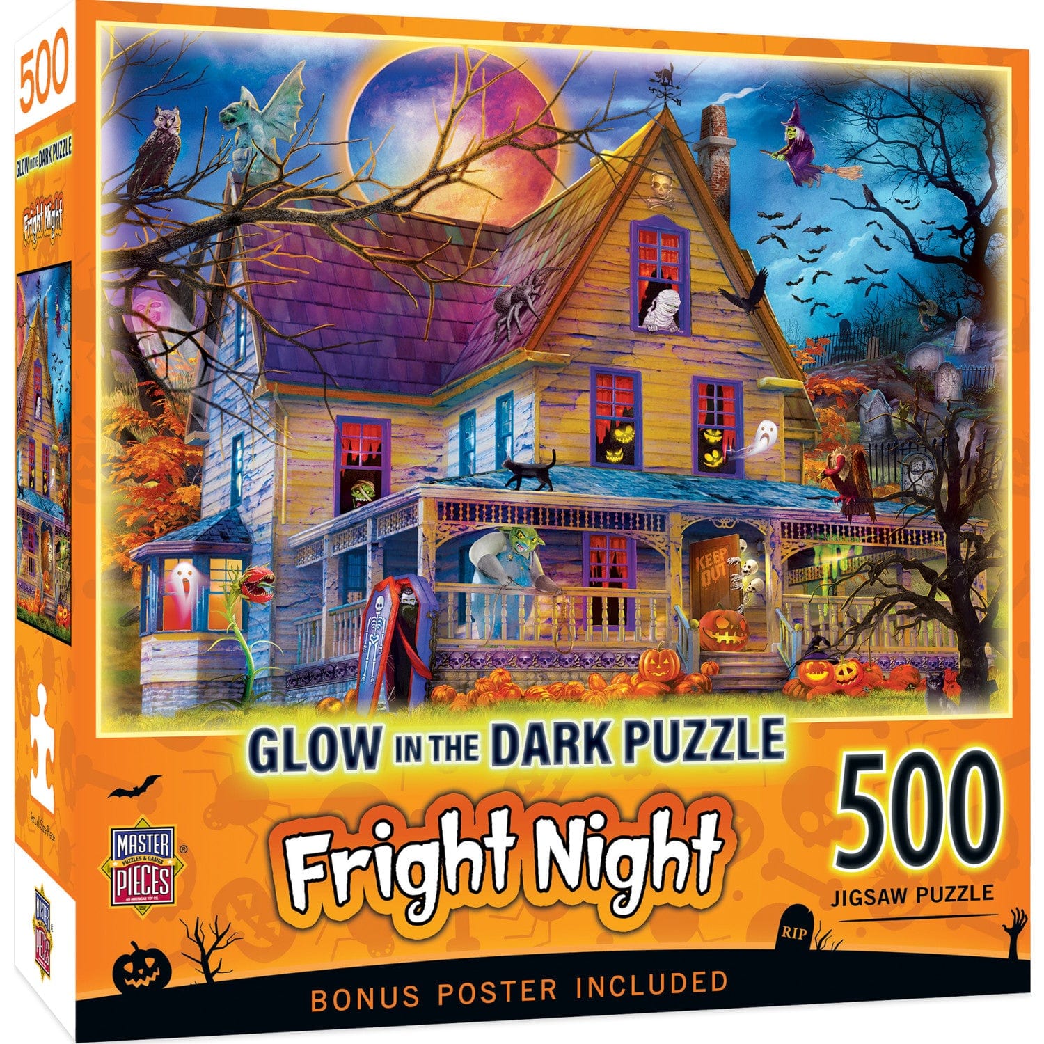 Glow in the Dark - Fright Night 500 Piece Jigsaw Puzzle - Out of Play