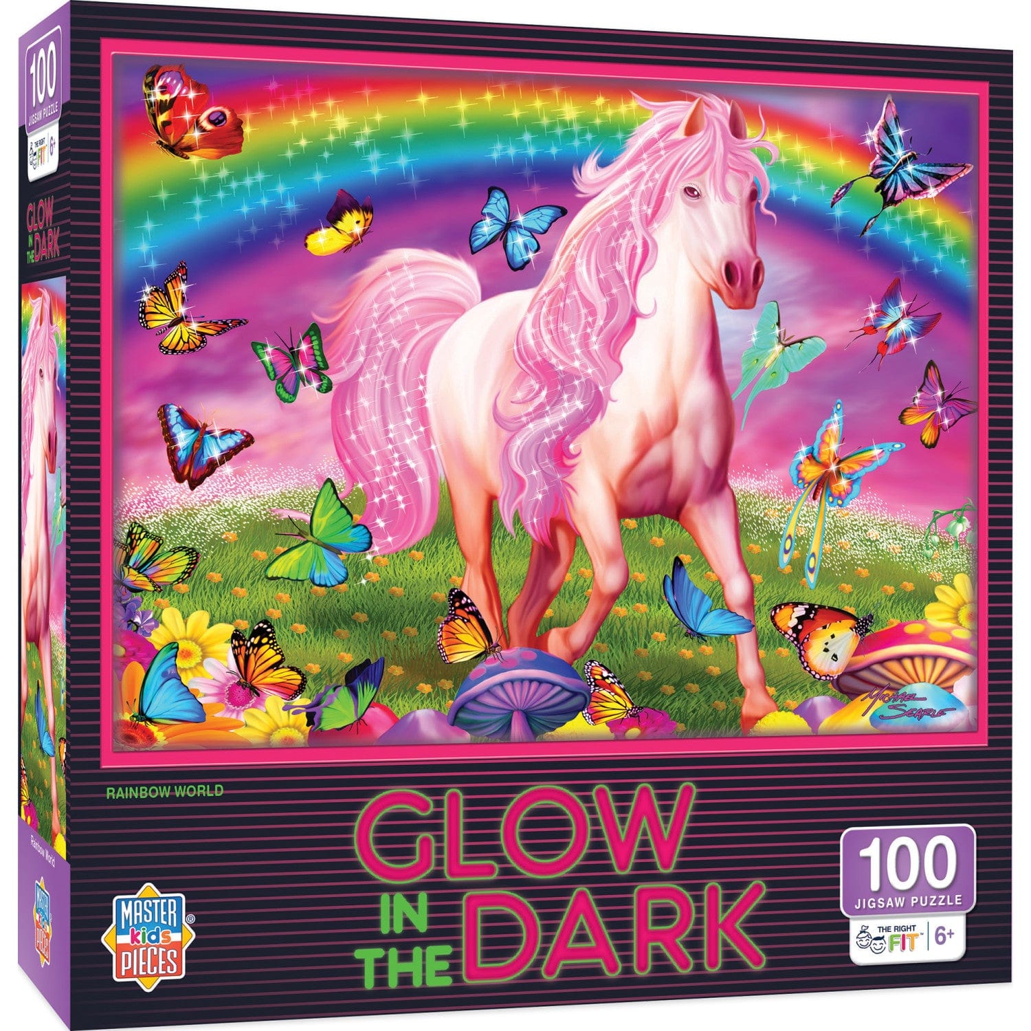 Glow in the Dark - Rainbow World 100 Piece Jigsaw Puzzle - Out of Play