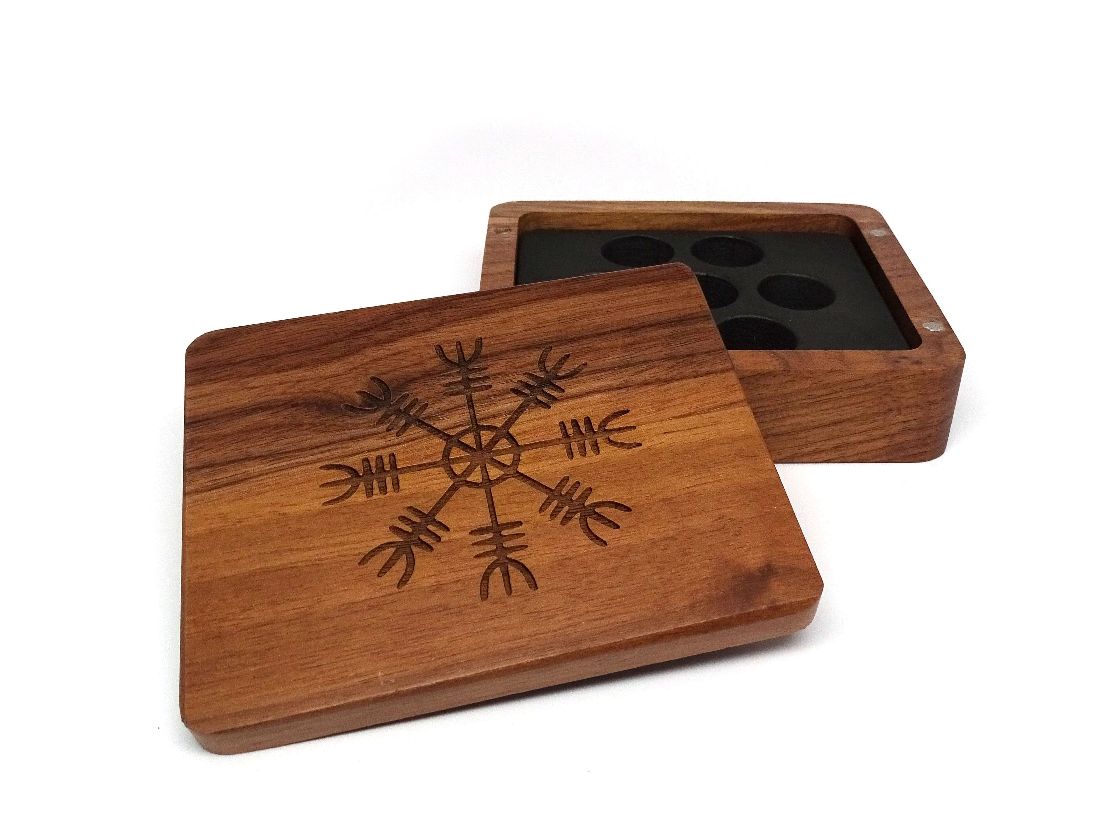 Helm of Awe Wooden Dice Case - Out of Play