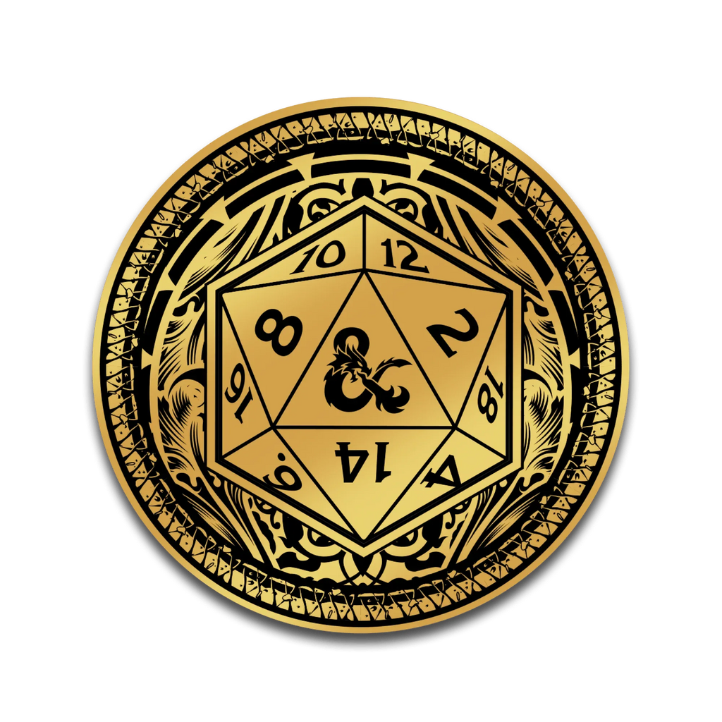 Dungeons & Dragons - Ornate Gold D20 - Out of Play