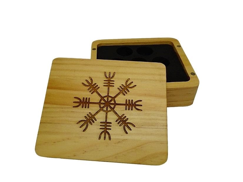 Helm of Awe Wooden Dice Case - Out of Play