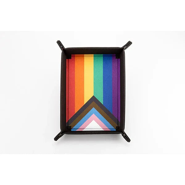Dice Tray: Pride Velvet Folding Tray - Rainbow Flag - Out of Play