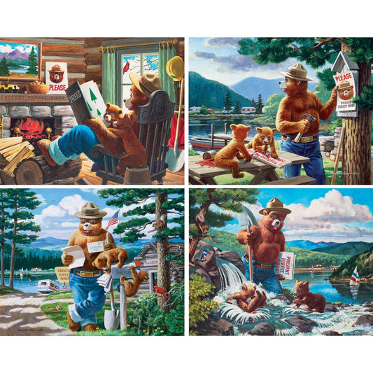 Smokey Bear 100 Piece Jigsaw Puzzles 4-Pack MasterPieces Puzzle Company INC