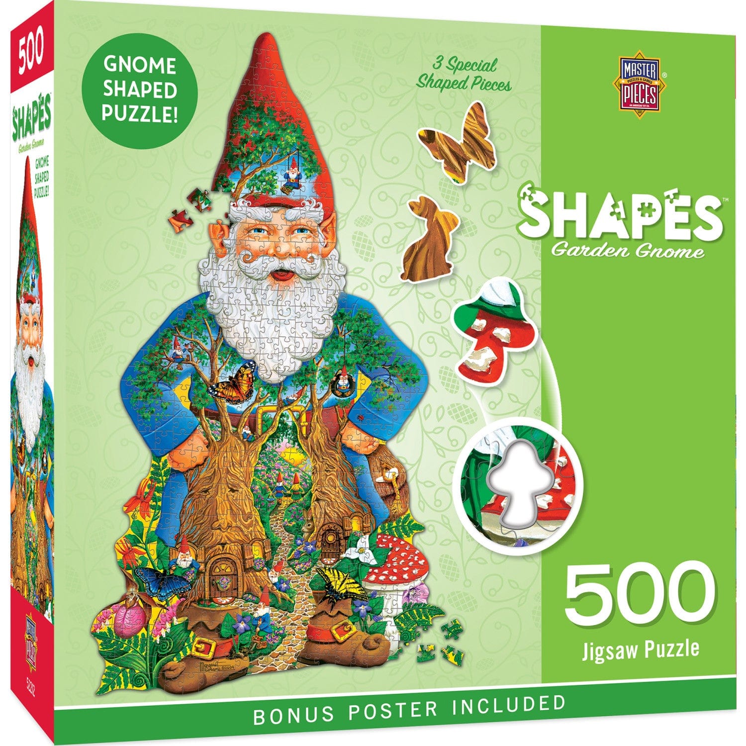 Shapes - Garden Gnome 500 Piece Jigsaw Puzzle - Out of Play