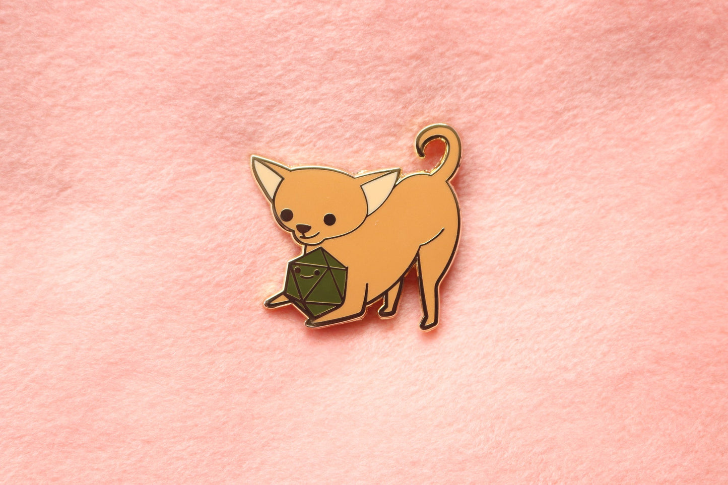 Chihuahua D20 Dice Buddy Enamel Pin