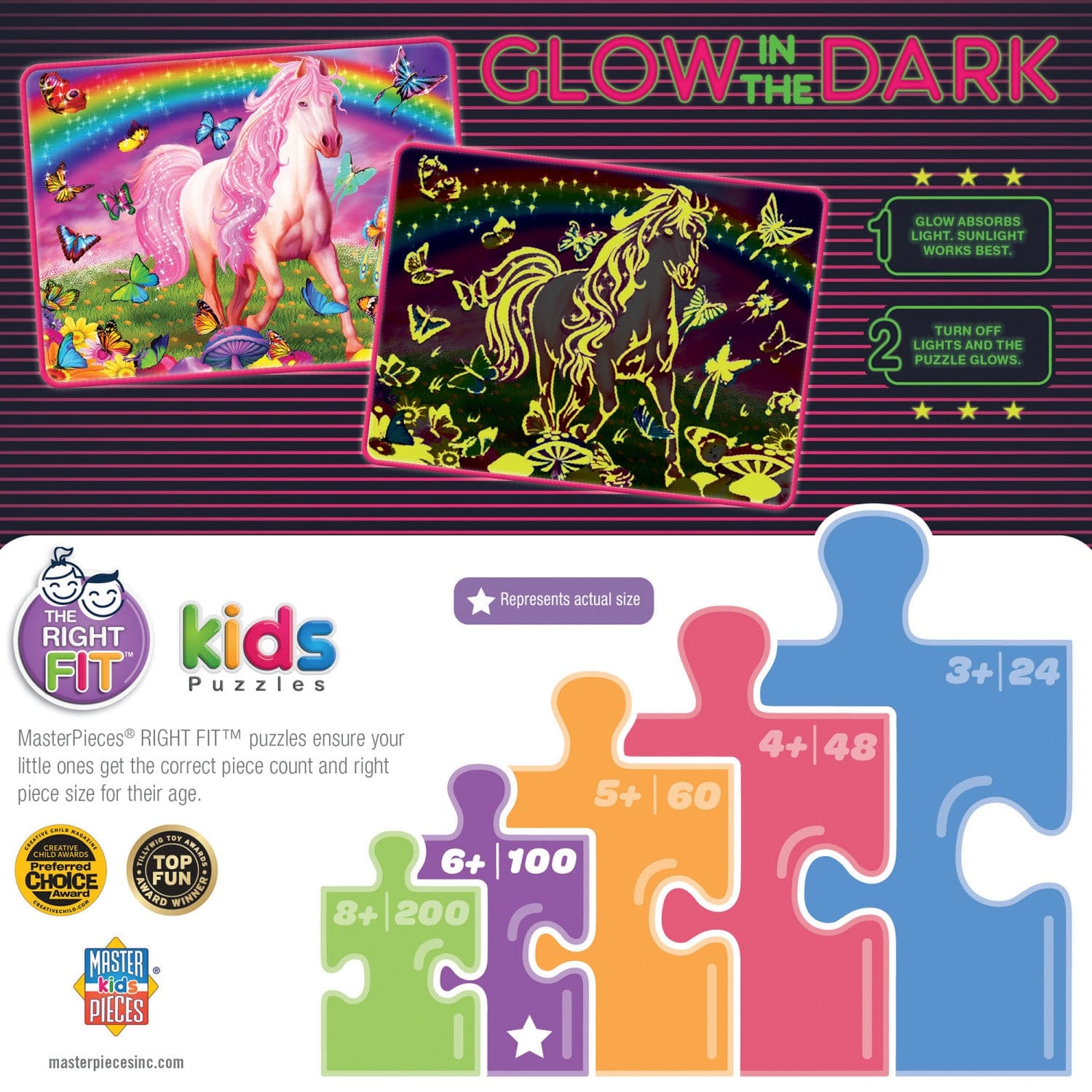 Glow in the Dark - Rainbow World 100 Piece Jigsaw Puzzle - Out of Play