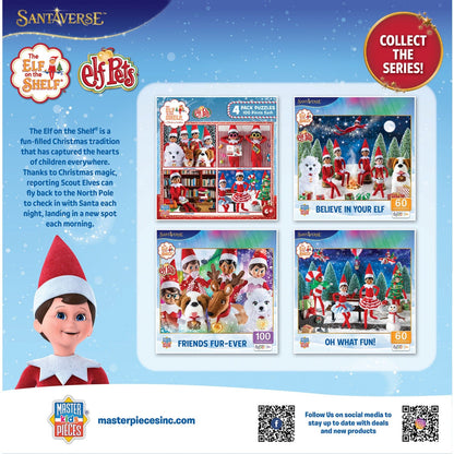 Elf on the Shelf 4-Pack 100 Piece Jigsaw Puzzles - V2 - Out of Play