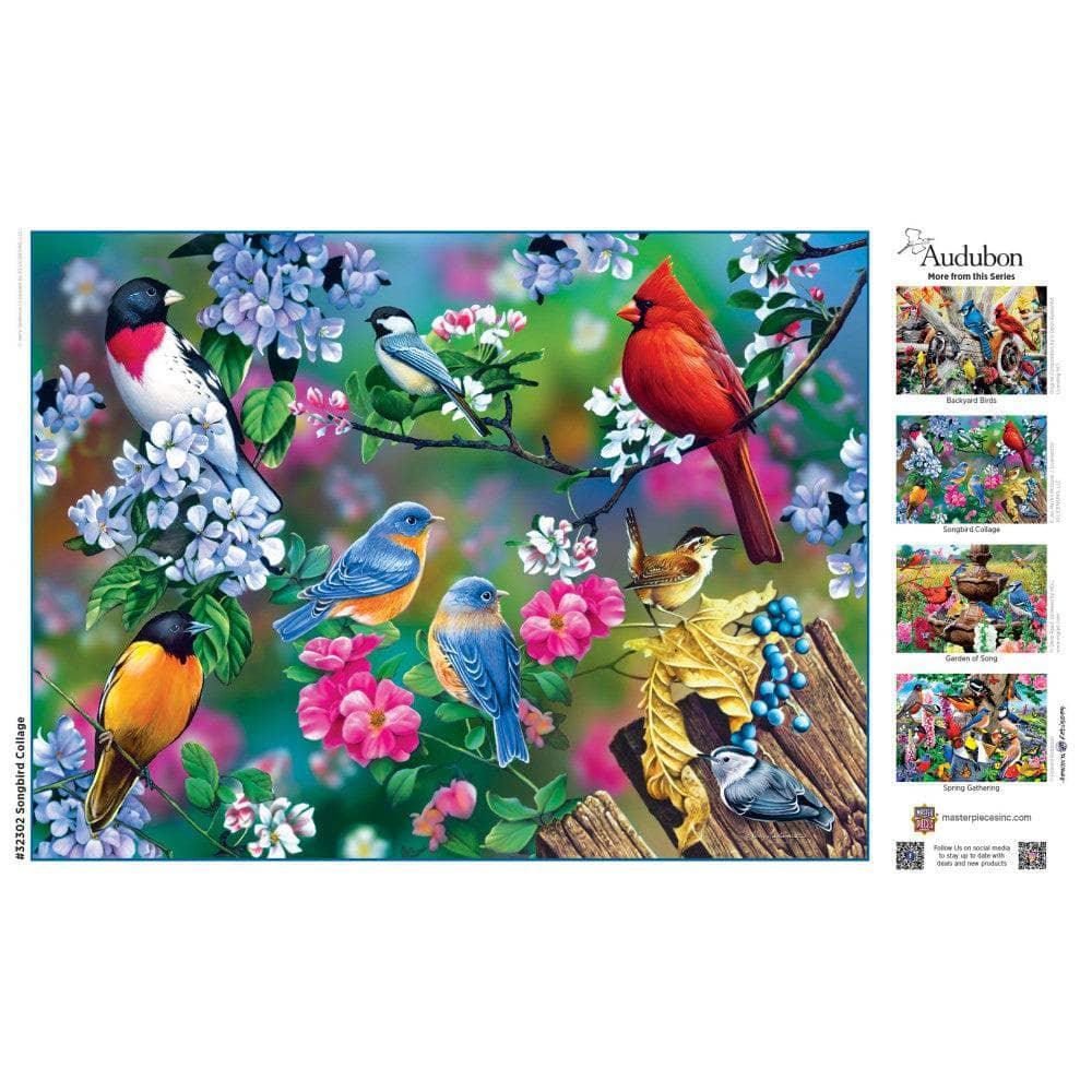 Audubon - Songbird Collage 300 Piece EZ Grip Jigsaw Puzzle - Out of Play