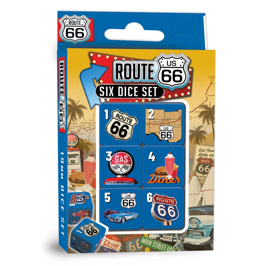 Route 66 - 6 Piece D6 Gaming Dice Set - Out of Play