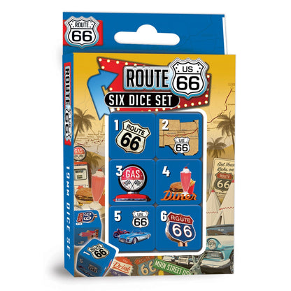 Route 66 - 6 Piece D6 Gaming Dice Set MasterPieces Puzzle Company INC